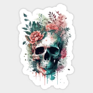 Skull and Roses Tattoo Sticker